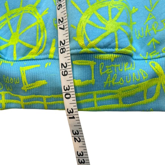 Snowmilk Steetwear Teal Hoodie Painted w/Original Snowmilk Design - Picture 6 of 8